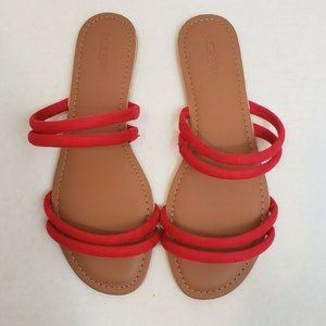 J. Crew Factory Seaside Slide Sandals Dark Poppy 9